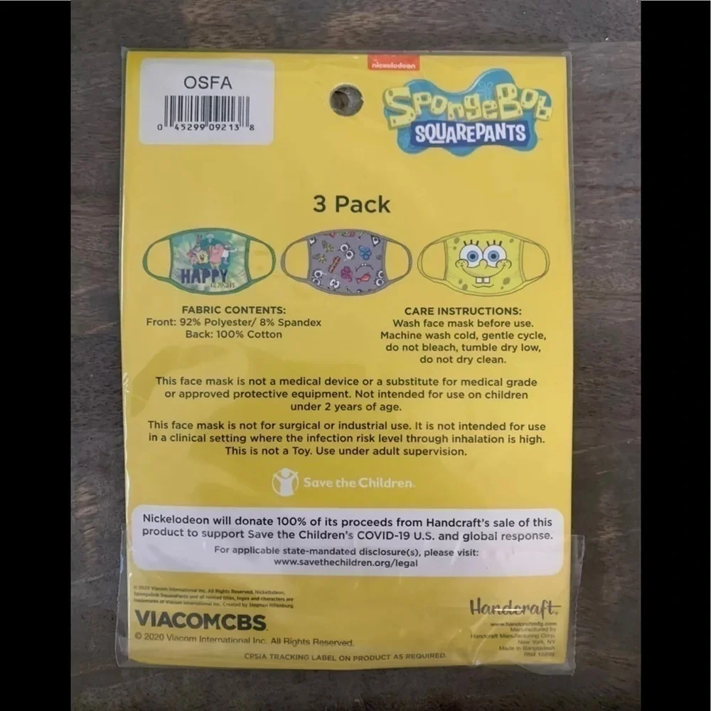 SpongeBob Children Face Mask
